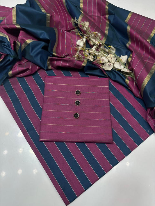 3pc Multani Susi Khaadi (Purpel)