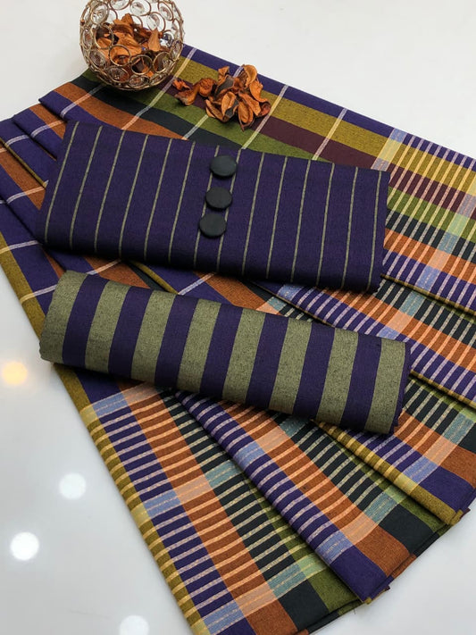 3pc Multani Susi Khaadi (Navy Blue)