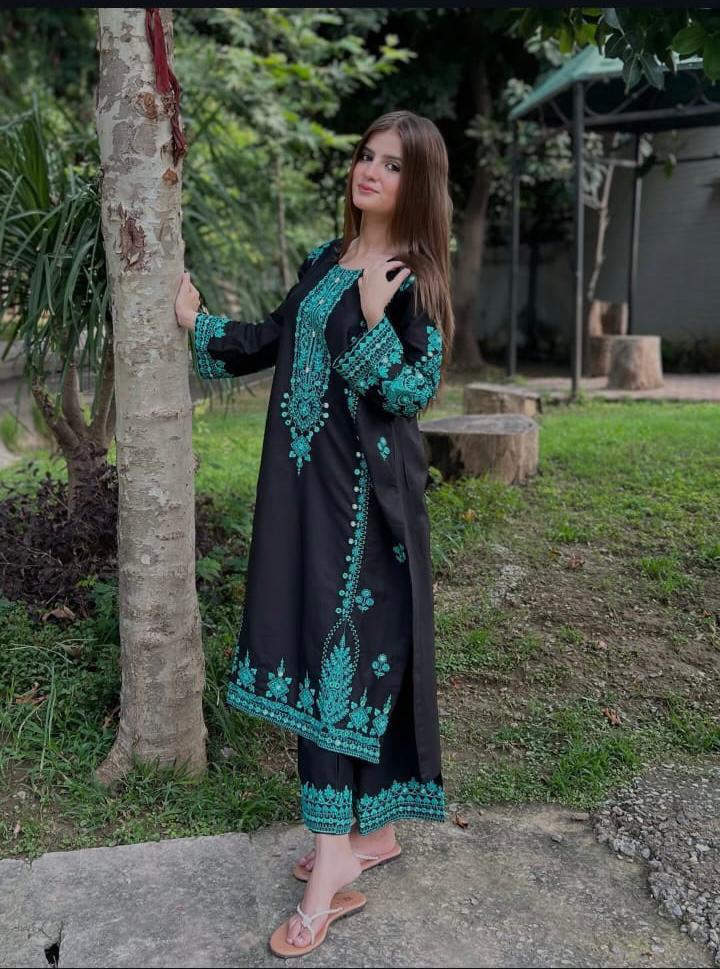 Ladies 2 Piece embroidered – Summer Collection [H-]2603119