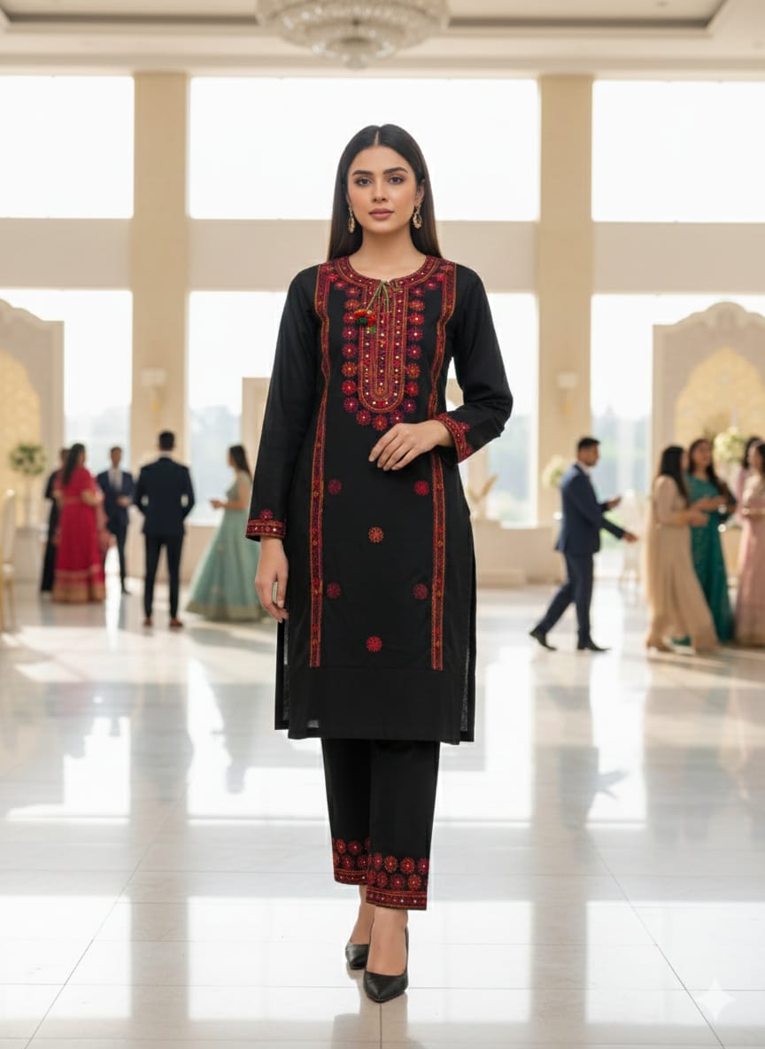 Ladies 2 Piece embroidered – Summer Collection [H-]2603116