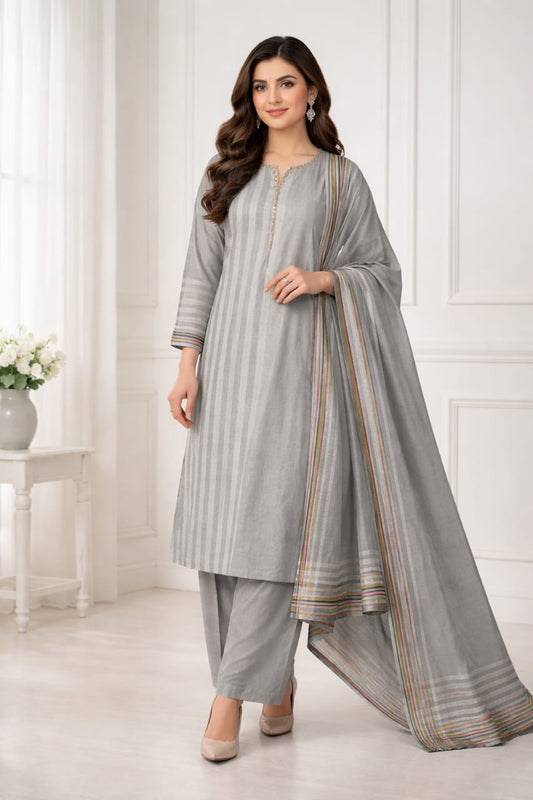 Ladies 3 Piece – Summer lawn Collection [H-]2603105