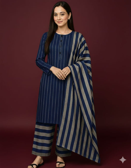 3pc Multani Susi Khaadi (Blue)